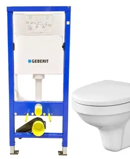 WC sedátka GEBERIT DuofixBasic bez tlačítka + WC CERSANIT DELFI + SOFT SEDÁTKO 458.103.00.1 X DE2