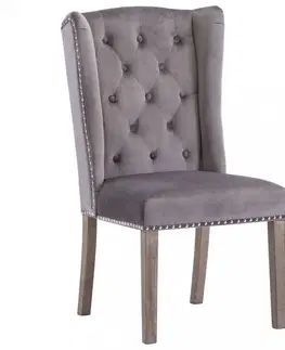 Židle Jídelní židle samet / kaučukovník Dekorhome Fialová