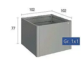Zahradní  truhlíky Biohort Zvýšený truhlík na zeleninu 1 x 1 (šedý křemen metalíza) 1 x 1 (2 krabice)