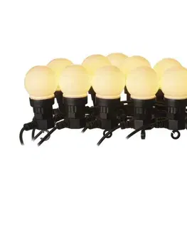 LED řetězy EMOS LED světelný řetěz – 10x párty žárovky mléčné, 5 m, venkovní i vnitřní, teplá bílá DCPW01