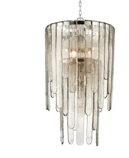 Designová závěsná svítidla HUDSON VALLEY závěsné svítidlo FENWATER sklo bronz E14 9x40W 9418-PN-CE