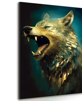 Obrazy vládci živočišné říše Obraz modro-zlatý vlk
