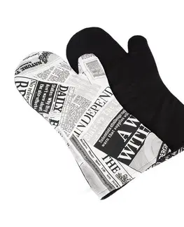 Chňapky Bellatex Grilovací rukavice Noviny černá, 22 x 46 cm, 2 ks