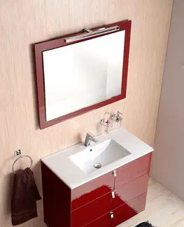 Koupelnová zrcadla SAPHO MITRA zrcadlo v rámu 720x520x40, bordó MT193