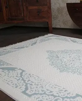 Koberce a koberečky Dywany Lusczow Kusový koberec AKRYLOVÝ MIRADA 5416 Modrý ( Mavi ) Fringe, velikost 100x300