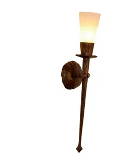 Nástěnná svítidla Menzel Menzel Chateau - kovaná nástěnná pochodeň 60 cm
