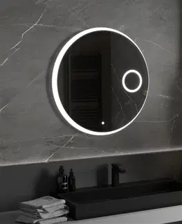 Koupelnová zrcadla MEXEN Ella zrcadlo s osvětlením s kosmetickým zrcátkem, 80 cm, LED 600 9811-080-080-611-00