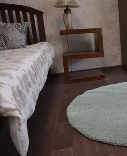 Koberce a koberečky Dywany Lusczow Kulatý koberec SHAGGY MICRO zelený, velikost kruh 60