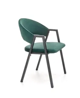 Židle HALMAR Jídelní židle K473 tmavě zelená