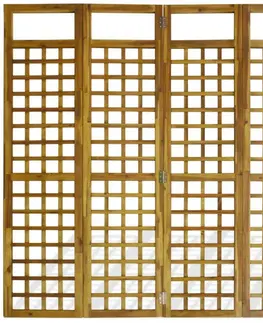 Paravány Paravan akáciové dřevo / treláž Dekorhome 200x170 cm (5-dílný)