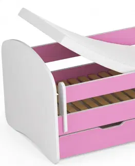 Dětské postýlky Ak furniture Dětská postel SMILE 140x70 cm růžová