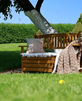 Zahradní lavice Zahradní lavička DILKA s úložným prostorem Tempo Kondela Hnědá