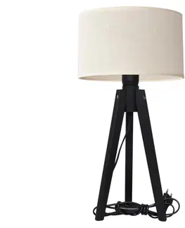 Lampy  Stolní lampa ALBA 1xE27/60W/230V krémová/borovice 