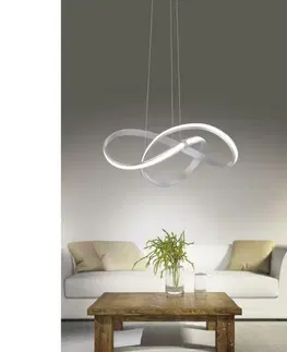 Designová závěsná svítidla PAUL NEUHAUS LED design závěsné svítidlo, zakřivené, ocel SimplyDim 3000K PN 8291-55