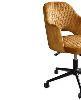 Kancelářská křesla LuxD Designová kancelářská židle Laney hořčicový samet
