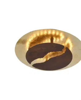 Designová stropní svítidla PAUL NEUHAUS LED stropní svítidlo, imitace plátkového zlata a rzi, moderní SimplyDim 3000K PN 6982-48