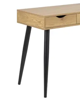 Psací stoly Dkton Designový psací stůl Nature 110 cm divoký dub