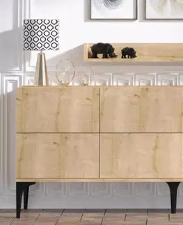 Komody Sofahouse Designová komoda s policí Xarles 180 cm vzor dub