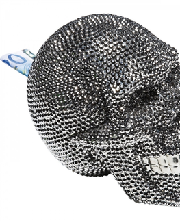Pokladničky KARE Design Pokladnička Skull 16cm - stříbrná