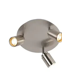 Bodova svetla Moderní koupelnová bodová ocel 3-světlo IP44 - Ducha
