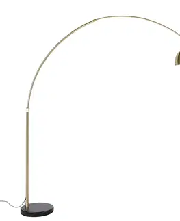 Obloukove lampy Oblouková mosazná lampa s nastavitelnou základnou z černého mramoru - XXL