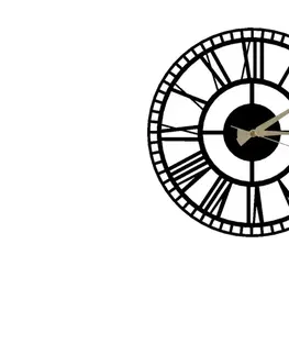 Hodiny Wallity Dekorativní nástěnné hodiny Roman 50 cm černé