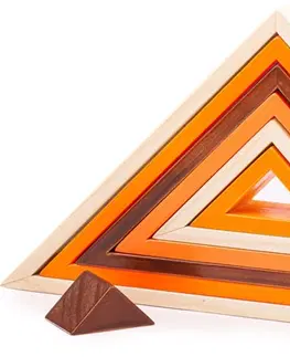 Dřevěné hračky Bigjigs Toys Dřevěné skládací motorické trojúhelníky TRIANGLE I