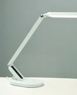 Stolní lampy do kanceláře ACA Lighting stolní lampa LED 10W 800lm FRITZ bílá CCT + stmívatelné + dotykový vypínač + USB nabíječka SF20203LEDWH