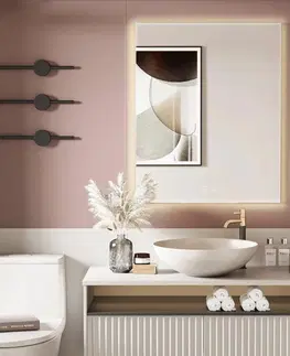Koupelnová zrcadla REA Zrcadlo LED SQR 50x100cm HOM-02507