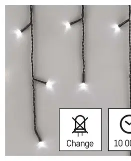Vánoční řetězy a lamety EMOS LED vánoční rampouchy Rasta s programy 3,6 m studená bílá
