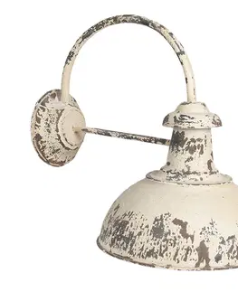 Svítidla Krémová vintage nástěnná lampa s patinou Paulin - 47*30*40 cm Clayre & Eef 6LMP680