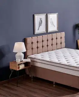 Designové postele Sofahouse Designová postel Gaphna 160 x 200 cm světle hnědá