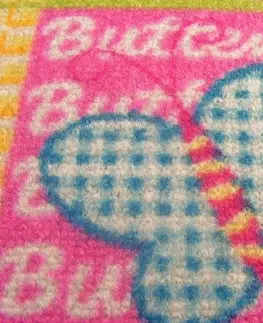 Koberce a koberečky Dywany Lusczow Dětský koberec Butterfly & Flowers růžový, velikost 100x300