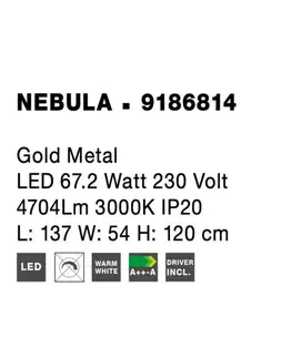 Designová závěsná svítidla NOVA LUCE závěsné svítidlo NEBULA zlatý kov LED 67.2W 230V 3000K IP20 9186814