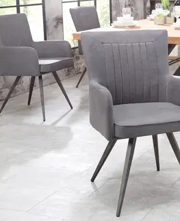 Luxusní jídelní židle Estila Jedinečná židle Ipswich šedá