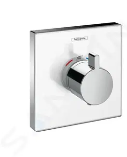 Koupelnové baterie HANSGROHE Shower Select Glass Termostatická baterie HighFlow pod omítku, bílá/chrom 15734400