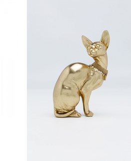 Sošky zvířat KARE Design Soška Kočka Sphynx - zlatá, 27cm
