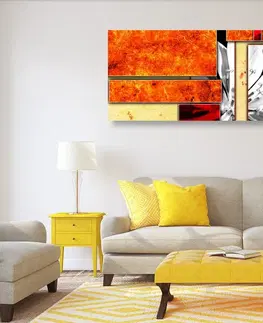 Abstraktní obrazy Obraz oranžová květinová abstrakce