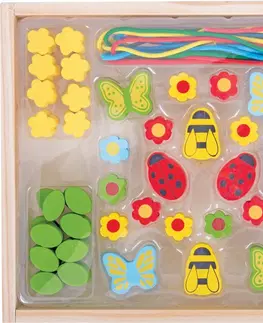 Dřevěné hračky Bigjigs Toys Navlékací korálky LOUKA vícebarevné