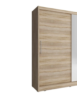 Šatní skříně Skříň CONCINNA typ 1 se zrcadlem 180 cm, dub sonoma 