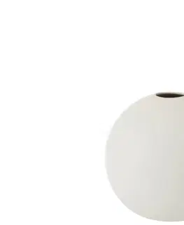 Dekorativní vázy Bílá keramická kulatá váza Matt White M - 18*18*17 cm J-Line by Jolipa 1093