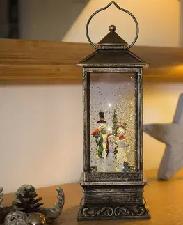 Vánoční dekorace Konstsmide Christmas Lucerna sněhulák LED vodní náplň, na baterii