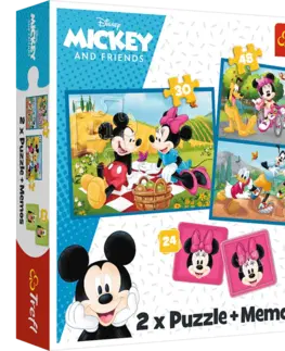 Hračky puzzle TREFL - Puzzle 2v1 + pexeso - Seznamte se s Disney hrdiny / Disney Multiproperty