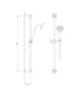 Sprchy a sprchové panely OMNIRES Posuvný sprchový set ARMANCE, kartáčovaná mosaz ARMANCE-SBSB