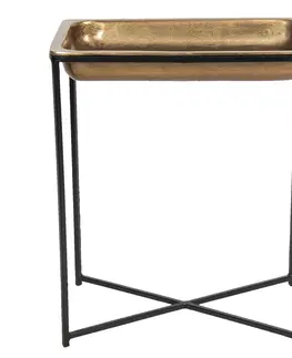 Konferenční stolky Vintage odkládací stolek ve zlatém provedení Marrok - 53*54*62 cm Clayre & Eef 50420L