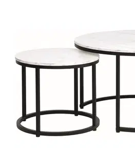 Konferenční stolky Konferenční stolek 2 ks DION Signal Černá / bílá