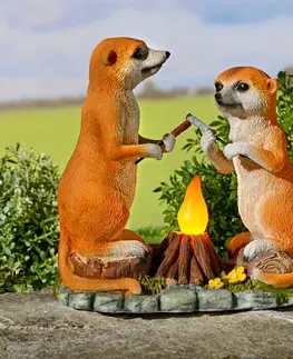 Dekorační figurky Solární surikaty u ohně