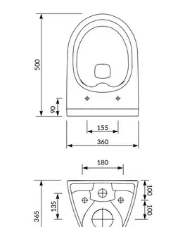 Záchody CERSANIT SET B292 závěsná mísa MILLE PLUS CLEAN ON včetně dur. sedátka SLIM S701-454