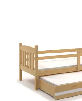Postele BMS Dětská postel KUBUŠ 2 s přistýlkou | borovice Barva: Borovice / bílá, Rozměr: 190 x 80 cm