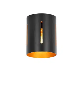 Stropni svitidla Designové stropní svítidlo černé se zlatým vnitřkem - Yana